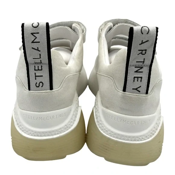 NWOB Stella McCartney White Beige Eclypse Touch Strap Sneakers - Sz 7 - Picture 5 of 7